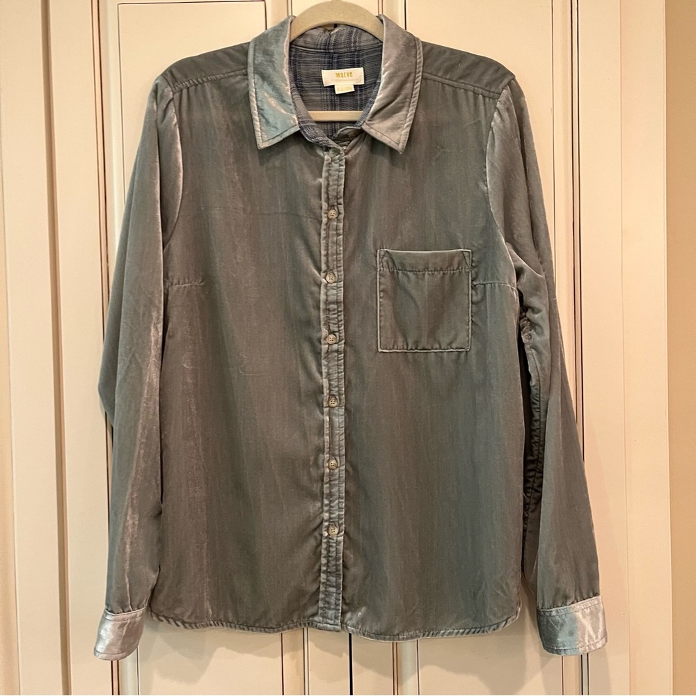 Anthropologie Maeve Green Button-Up Shirt